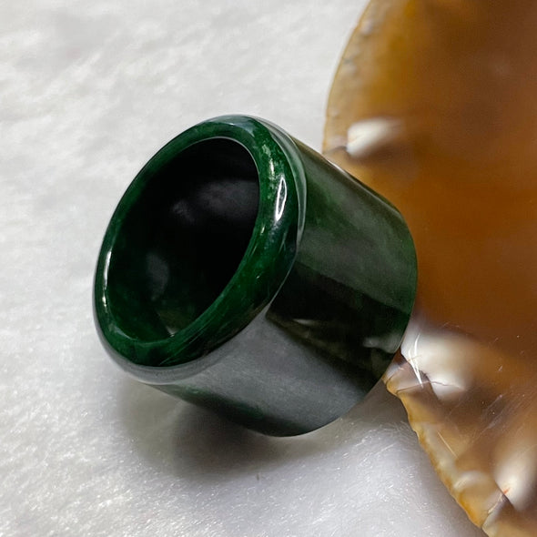 Type A Old Mine Jade Jadeite Full Green Ring 21.84g US12.75 HK 29 Thickness: 21.1 by 2.1mm Inner Diameter 22.1mm - Huangs Jadeite and Jewelry Pte Ltd