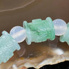 Type A Icy Burmese Jade Jadeite Om Mani Padme Hum Barrel with agate beads- 40.16g - Huangs Jadeite and Jewelry Pte Ltd