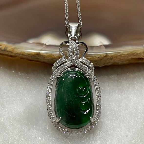 Type A Green Omphacite Jade Jadeite Ruyi - 2.42g 31.4 by 14.0 by 5.8mm - Huangs Jadeite and Jewelry Pte Ltd
