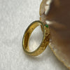 Type A Green Jade Jadeite 18K Gold Ring - HK 15 US 7 Inner Diameter 18.5mm 1.09g 4.2 by 2.5mm - Huangs Jadeite and Jewelry Pte Ltd