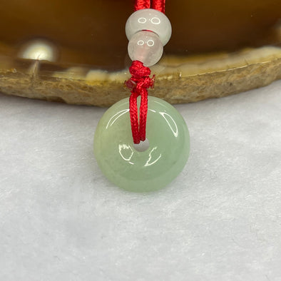 Type A Light Green Jade Jadeite Ping An Kou Pendant - 5.13g 14.9 by 14.9 by 5.9 mm - Huangs Jadeite and Jewelry Pte Ltd