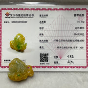 Type A Green & Yellow Jade Jadeite Sun Wu Kong - 18.30g 29.7 by 33.2 by 21.1mm - Huangs Jadeite and Jewelry Pte Ltd