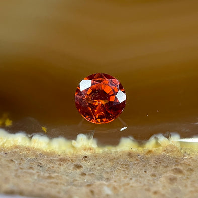 Natural Orange Red Garnet Crystal Stone for Setting - 0.80ct 5.1 by 5.1 by 3.1mm - Huangs Jadeite and Jewelry Pte Ltd