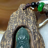 Type A Blueish Green Jade Jadeite Milo Buddha with Wood 33.2g 86.5 by 42.2 by 22.3mm - Huangs Jadeite and Jewelry Pte Ltd