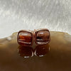 Natural Copper Rutilated Quartz 铜发晶 925 Silver Earrings 1.00g 7.2 by 7.2 by 3.4mm - Huangs Jadeite and Jewelry Pte Ltd