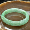 Type A Burmese Apple Green Oval Jade Jadeite Bangle - 39.06g 53.6mm inner diameter 11.7mm thickness - Huangs Jadeite and Jewelry Pte Ltd