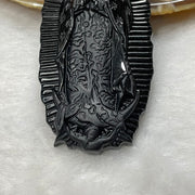 Type A Black Jade Jadeite Mother Mary 34.97g 68.7 by 33.4 by 8.2mm - Huangs Jadeite and Jewelry Pte Ltd