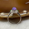 Rare Type A Semi Icy Lavender Jade Jadeite Ring 18k White Gold with NGI Cert 2.81g US6 HK13 Center Piece: 11.8 by 12.1 by 8.1mm - Huangs Jadeite and Jewelry Pte Ltd