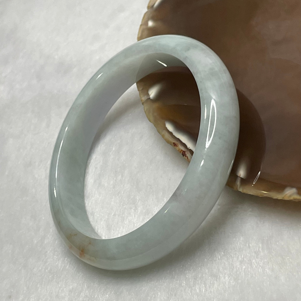 Type A Light Green with Brown Yellow Patches - 54.22g Inner Diameter 59.1 Thickness 12.4 by 7.8mm - Huangs Jadeite and Jewelry Pte Ltd