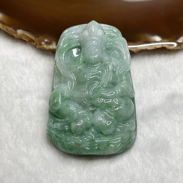 Type A Green Yellow Jambhala 黄财神 Jade Jadeite Pendant 77.99g 69.0 by 43.2 by 13.2mm - Huangs Jadeite and Jewelry Pte Ltd