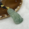 Grand Master Certified ICY Type A Green Jade Jadeite Guan Yin Pendant with 18K Gold Clasp14.07g 52.3 by 24.3 by 5.8 mm - Huangs Jadeite and Jewelry Pte Ltd