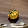 Type A Green Jade Jadeite 18K Gold Dog - 0.67g 14.4 by 14.5 by 10.7mm - Huangs Jadeite and Jewelry Pte Ltd