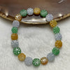 Type A Green, Lavender & Yellow Jade Jadeite Bagua Bracelet - 12.00g 8.4 by 8.0 by 3.1mm/ Piece 21 pieces - Huangs Jadeite and Jewelry Pte Ltd