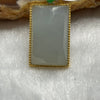 Type A Icy Jade Jadeite Wu Shi Pai Jade Jadeite 18k Yellow Gold 4.11g 35.3 by 12.6 by 5.9mm - Huangs Jadeite and Jewelry Pte Ltd