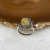 Natural Golden Rutilated Quartz 925 Silver Ring US 8.5 HK 18.75 5.43g 19.5 by 17.0 by 9.4mm - Huangs Jadeite and Jewelry Pte Ltd