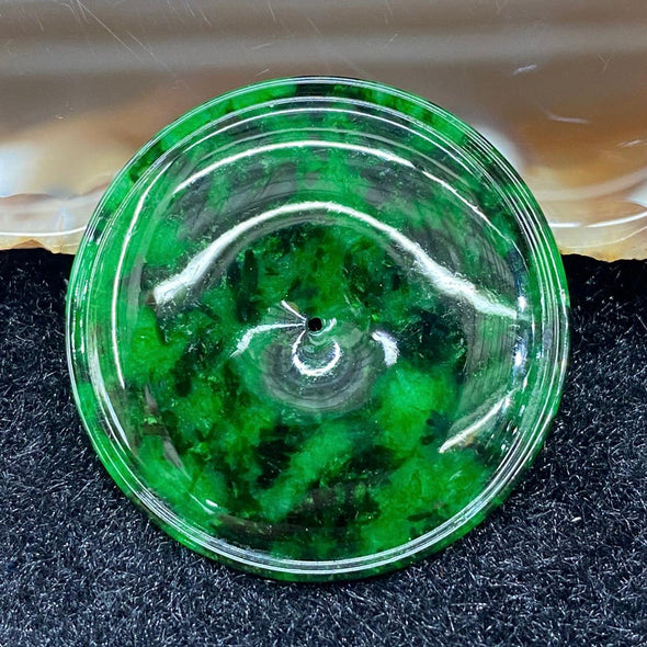 Type A Burmese Spicy Green Jade Jadeite Ping An Kou - 5.36g 33.2 by 1.2mm - Huangs Jadeite and Jewelry Pte Ltd