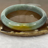 Type A Blueish Green and Yellow Jadeite Bangle 38.95g inner diameter 56.1mm 10.6 by 6.8mm - Huangs Jadeite and Jewelry Pte Ltd