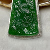 RARE Type A Full Yang Green Dragon Jade Jadeite 18k white gold & diamonds with NGI Cert 22.38g 50.2 by 30.7 by 9.0mm - Huangs Jadeite and Jewelry Pte Ltd