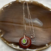 Type A Red Jade Jadeite Ping An Kou 925 Silver Necklace - 10.61g 38.1 by 26.7 by 8.6mm - Huangs Jadeite and Jewelry Pte Ltd