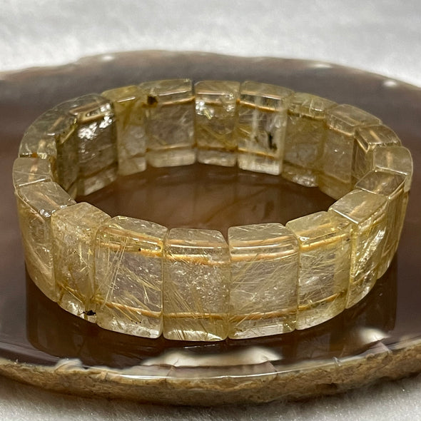 Natural Golden Rutilated Quartz Bracelet 手牌 - 68.60g 18.4 by 7.5mm/piece 20 pieces - Huangs Jadeite and Jewelry Pte Ltd