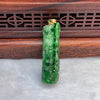 18K Type A Light Bluish Green with Green Patches Multiple Ultimate Prosperity Ruyi Jade Jadeite Pendant with NGI Cert 93.25 cts 46.65 by 14.08 by 13.23mm - Huangs Jadeite and Jewelry Pte Ltd