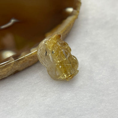 Natural Golden Rutilated Quartz Pixiu 3.69g 18.3 by 12.2 by 9.0mm - Huangs Jadeite and Jewelry Pte Ltd