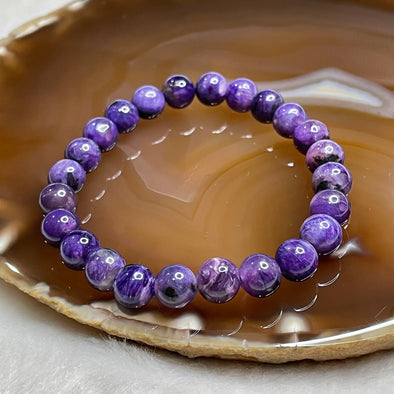 Natural Charoite Crystal Bracelet 19.31g 8.5mm/bead 22 beads - Huangs Jadeite and Jewelry Pte Ltd