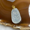 Type A Semi Icy Jade Jadeite Ruyi 18k Yellow Gold 4.58g 35.7 by 16.6 by 4.4mm - Huangs Jadeite and Jewelry Pte Ltd
