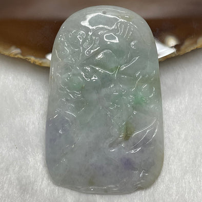 Type A Faint Lavender & Green Crane Jade Jadeite - 24.5g 60.9 by 38.8 by 5.2mm - Huangs Jadeite and Jewelry Pte Ltd