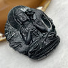 Type A Black Jade Jadeite Guan Yin Good and Evil Pendant 48.01g 50.3by 43.9 by 12.7mm - Huangs Jadeite and Jewelry Pte Ltd