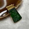 Type A Spicy Full Green Shan Shui 18k Yellow Gold 8.0g 40.2 by 21.7 by 4.5mm - Huangs Jadeite and Jewelry Pte Ltd