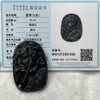 Type A Black Jade Jadeite Nezha 24.54g 63.7 by 42.5 by 7.5mm - Huangs Jadeite and Jewelry Pte Ltd