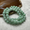 Type A Faint Apple Green Jade Jadeite Necklace 90.04g 9.6mm/bead 61 beads - Huangs Jadeite and Jewelry Pte Ltd