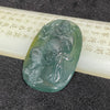 Type A Icy Blueish Green Jade Jadeite Zhong Kui Pendant - 34.3G 66.2 by 44.5 by 6.6mm - Huangs Jadeite and Jewelry Pte Ltd