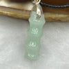 Type A Green Jade Jadeite Bamboo 3.29g 20.1 by 7.1 by 7.1 mm - Huangs Jadeite and Jewelry Pte Ltd