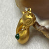 Type A Green Jade Jadeite 18K Gold Fox - 1.00g 23.1 by 14.9 by 8.7mm - Huangs Jadeite and Jewelry Pte Ltd