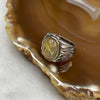 Natural Golden Rutilated Quartz 925 Silver Ring US 7 HK 15 5.98g 17.4 by 11.8 by 7.1mm - Huangs Jadeite and Jewelry Pte Ltd