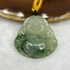 Type A ICY Green Piao Hua Jade Jadeite Milo Buddha Pendant -15.70g 34.3 by 35.5 by 7.7 mm - Huangs Jadeite and Jewelry Pte Ltd