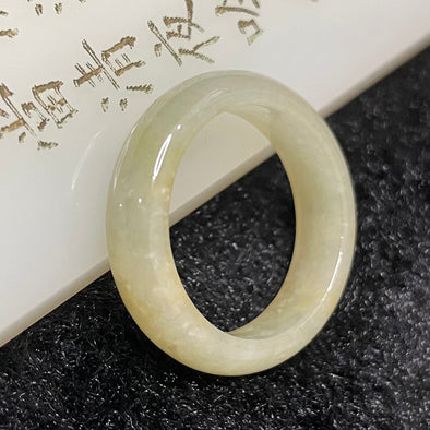 Type A Burmese Yellow Jade Jadeite Ring - 4.19g US 9.5 HK 21 Inner Diameter 20.0mm - Huangs Jadeite and Jewelry Pte Ltd