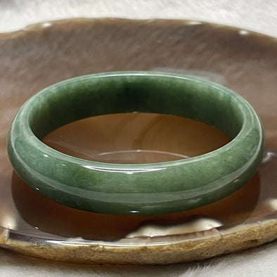 Type A Green Jade Jadeite Bangle - 43.73g Inner Diameter 55.4mm Thickness 13.8 by 6.6mm - Huangs Jadeite and Jewelry Pte Ltd