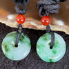 Type A Myanmar Burmese Jade jadeite pair of donut 5.41g 18.8 by 4.1mm - Huangs Jadeite and Jewelry Pte Ltd