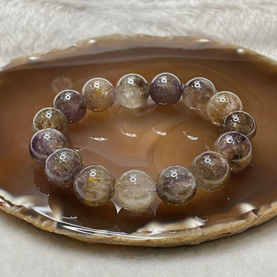 Natural Purple Titanium Crystal Bracelet 63.92g 14.8mm/bead 15 beads - Huangs Jadeite and Jewelry Pte Ltd
