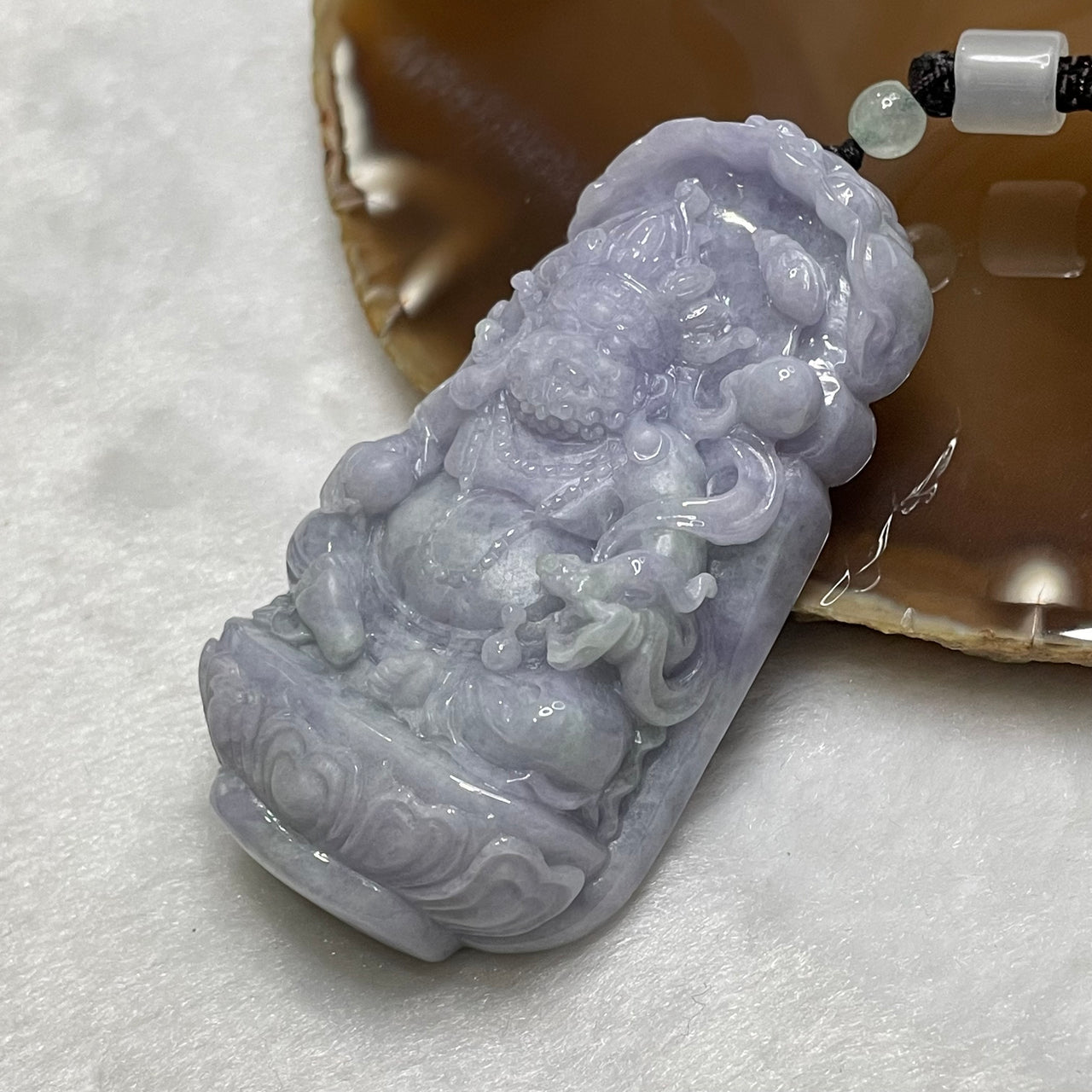 Type A Full Lavender Yellow Jambhala Jade Jadeite 97.54g 73.1 by 40.9 by 17.1mm - Huangs Jadeite and Jewelry Pte Ltd