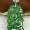 Type A Full Green Monkey Jade Jadeite Pendant 14.90g 44.5 by 21.4 by 6.6mm - Huangs Jadeite and Jewelry Pte Ltd