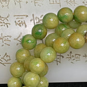 Type A Burmese Yellow With Green Jade Jadeite Necklace - 68.45g 7.5mm/ bead 102 beads - Huangs Jadeite and Jewelry Pte Ltd