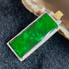 Type A Burmese Jade Jadeite 18k White Gold Pendant - 3.08g 34.1 by 12.7 by 5.3mm - Huangs Jadeite and Jewelry Pte Ltd
