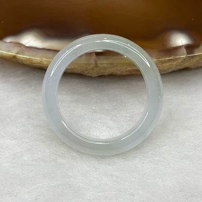 Type A Semi Icy Light Green Jade Jadeite Ring - 15.25g US 9.5 HK 20.5 Inner Diameter 19.3mm Thickness 4.8 by 3.4mm - Huangs Jadeite and Jewelry Pte Ltd