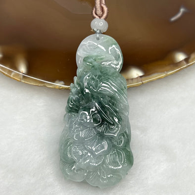 Grand Master Certified Type A Green Piao Hua Jade Jadeite Phoenix Pendant 34.80g 60.4 by 29.0 by 13.0 mm - Huangs Jadeite and Jewelry Pte Ltd