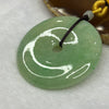Type A Yellow and Green Jade Jadeite Ping An Kou Pendant - 47.41g 52.2 by 52.2 by 7.9 mm - Huangs Jadeite and Jewelry Pte Ltd