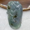 High Quality Type A Lavender, Blueish Green & Yellow Jade Jadeite Milo Laughing Buddha Pendant with NGI Cert - 22.87g 62.8 by 35.6 by 9.0mm - Huangs Jadeite and Jewelry Pte Ltd